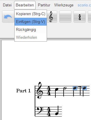 Noten einfügen