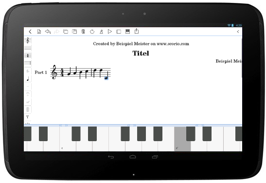 Noteneingabe über Keyboard